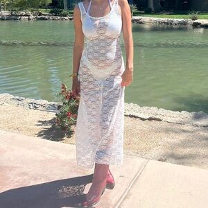 12th Tribe Ivory Lace Overlay Dress